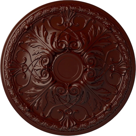 Ekena Millwork Tristan Ceiling Medallion (Fits Canopies up to 5 1/2"), Hand-Painted Brushed Mahogany, 26"OD x 3"P CM26TNBMF